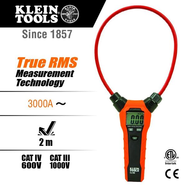 Clamp Meter, Digital AC Electrical Tester with 18-Inch Flexible Clamp