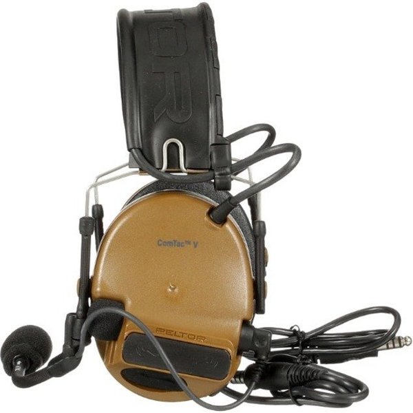 Tactical Headset, Foldable, Dual Lead, Brn