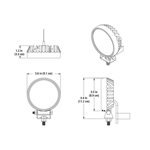 ICON Series Work Light, 3.5-inch, 1440 Lumen, Round