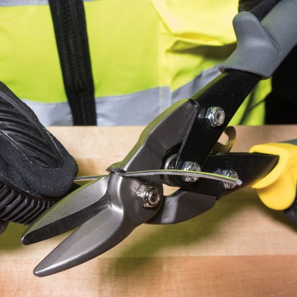 Aviation Snips, Wire Cutter, Straight, Straight/Wide Curves, 10.063''
