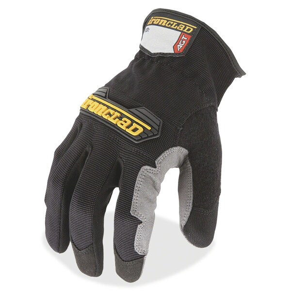Mechanics Gloves, M, Black, Single Layer and Seamless, Ribbed Stretch Nylon