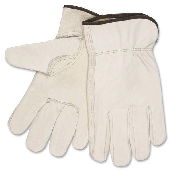 Leather Palm Gloves, Shirred Cuff, 2XL, PR