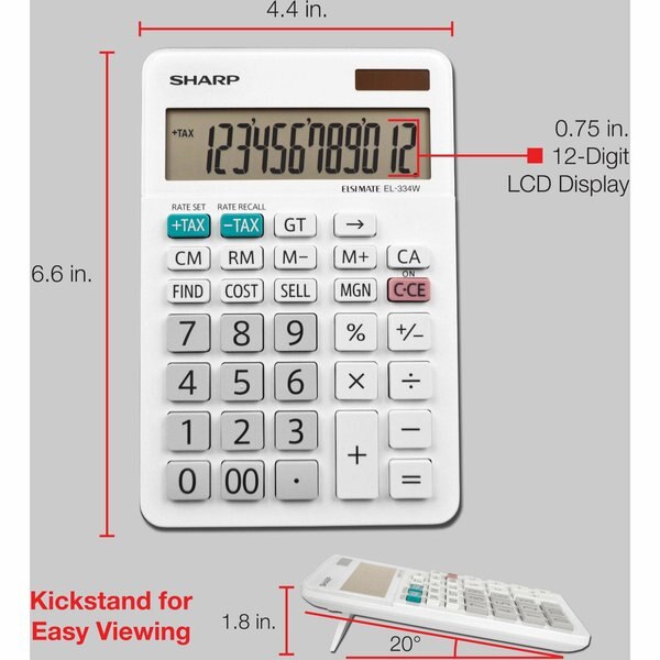 Desktop Calculator, LCD, 12 Display Digits