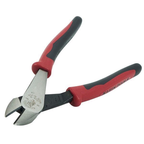 8 1/8 in High Leverage Diagonal Cutting Plier Standard Cut Oval Nose Uninsulated