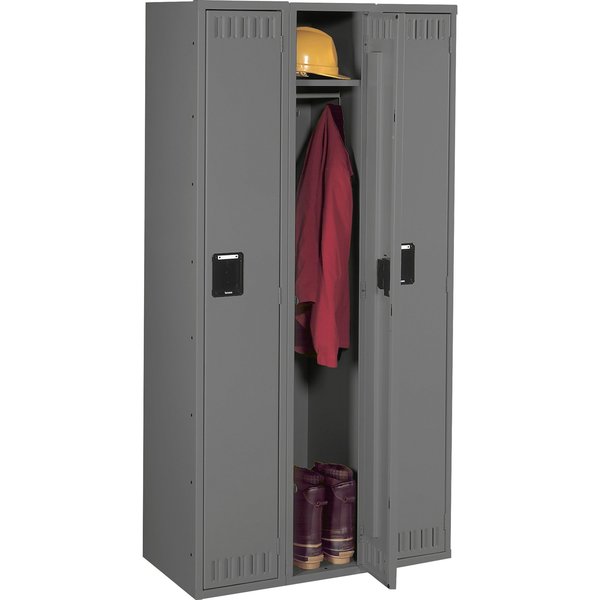 Wardrobe Locker, 36 in W, 18 in D, 72 in H, (1) Tier, (3) Wide, Medium Gray