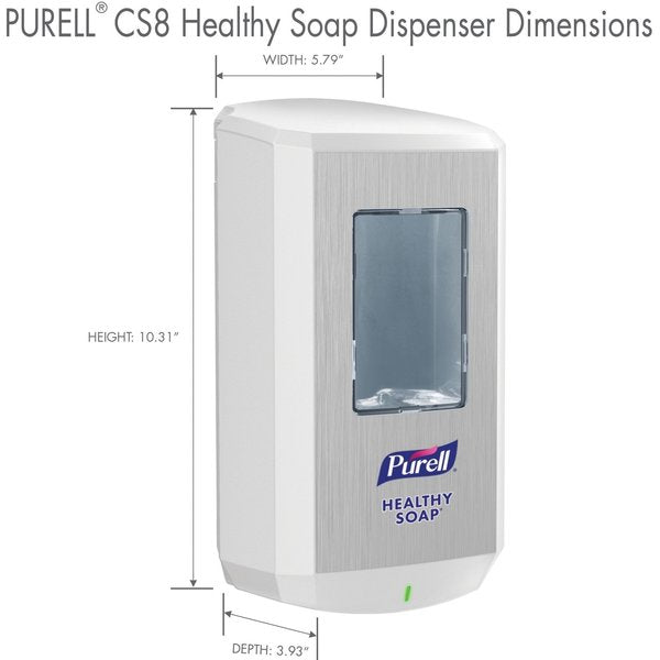 Soap Dispenser, Wall Mount, Automatic, Touch-Free, White