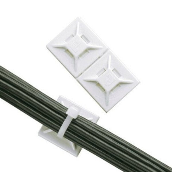 Cable Tie, Mnt, Hitmp, .75x.75in, Wh, PK500