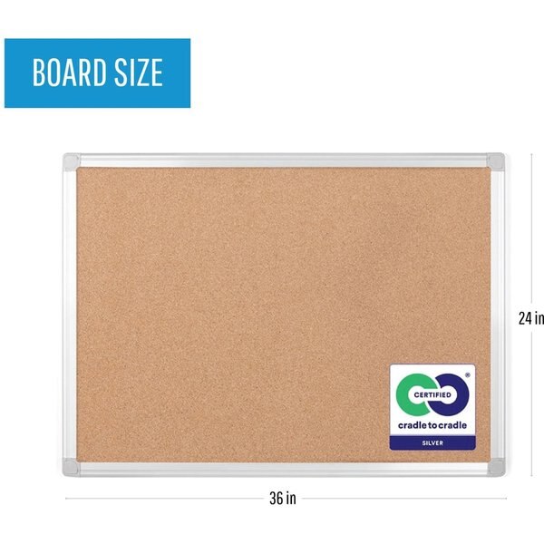 Earth Cork Board 2 ft.x3ft., Aluminum