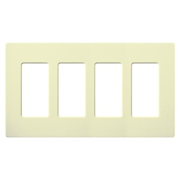 Designer Wall Plates, Number of Gangs: 4 Gloss Finish, Almond
