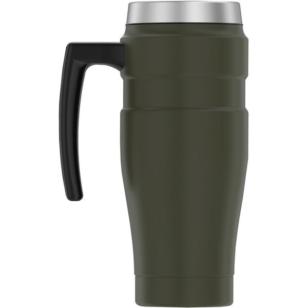 Stainless Steel Travel Mug, 16 oz., Army Green, Hot 7 Hrs, Cold 18 Hrs