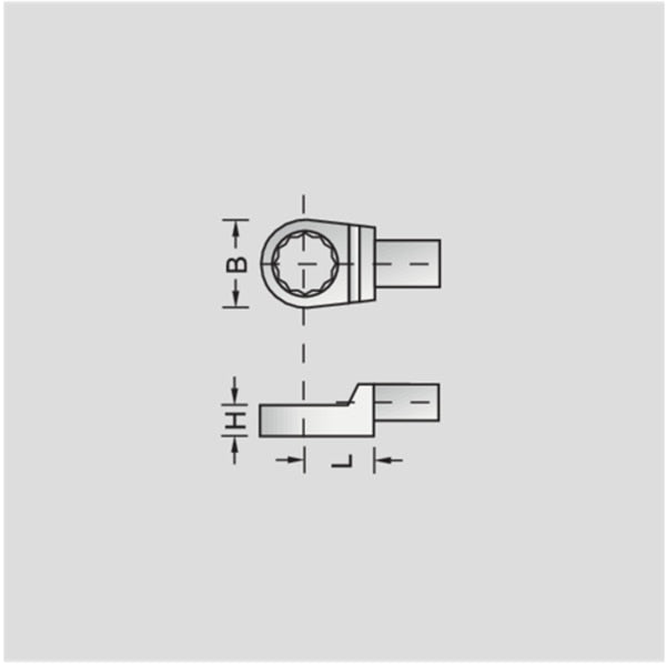 Torque Wrench Head, Box End, 9x12, 13mm