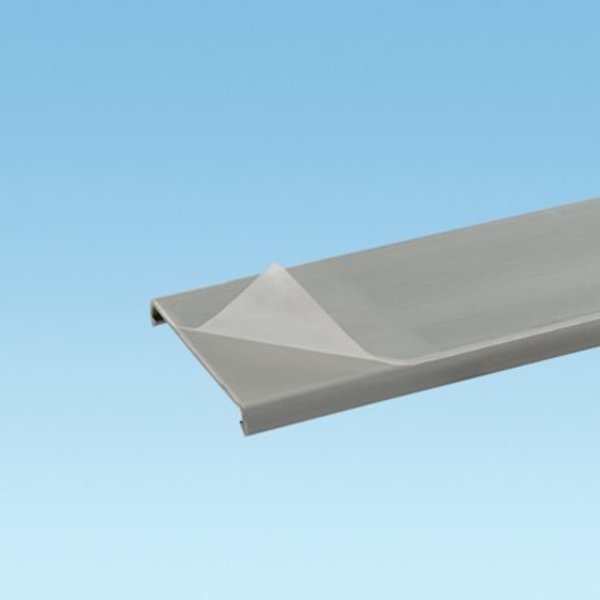 Wiring Duct Cover, Flush, PVC, 72 in L, 1-3/4 in W, Gray, Use With 1-1/2 in Wiring Duct
