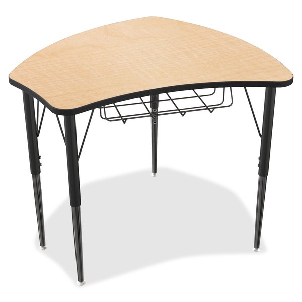 Student Desk, 27 1/4 in D, 28 3/4 in W, Fusion Maple, Black