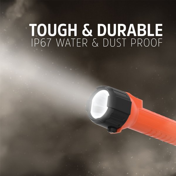 Orange No Led Industrial Handheld Flashlight, AA, 40 lm