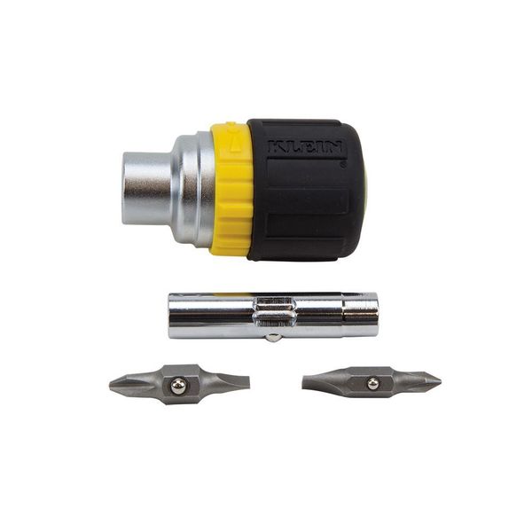 Multi-Bit Ratcheting Screwdriver, 6-in-1, Stubby, Ph, Sl, Nut Bits