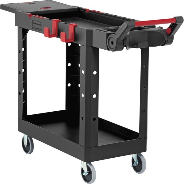 Structural Foam Adaptable-Design Utility Cart with Deep Lipped Plastic Shelves, Ergonomic, 500 lb