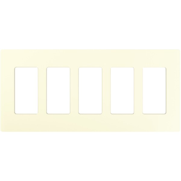 Designer Wall Plates, Number of Gangs: 5 Thermoset, Gloss Finish, Light Almond