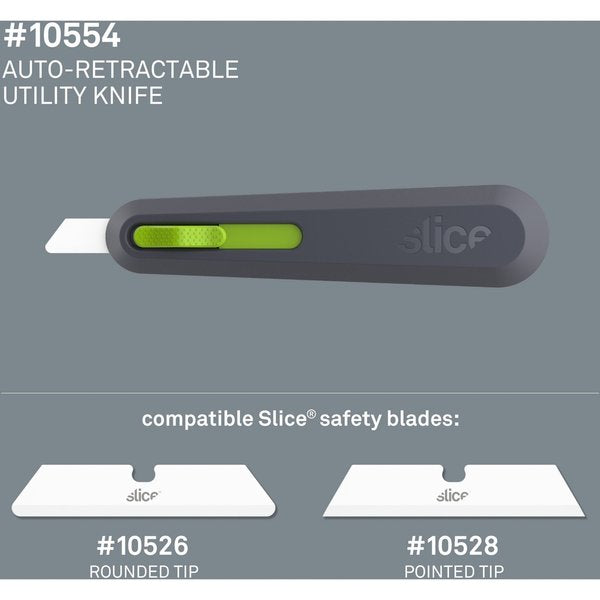 Self-Retracting Blade Utility Knife, Green