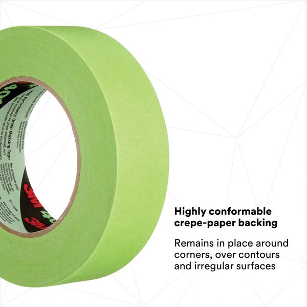 Masking Tape, Green, 1-13/32in x60yd, PK16