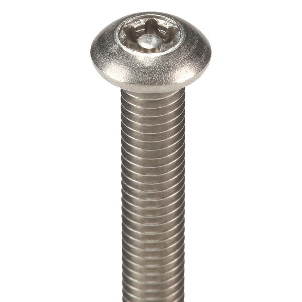 #10-32 x 1 in Torx Button Tamper Resistant Screw, 18-8 Stainless Steel, Plain Finish, 25 PK
