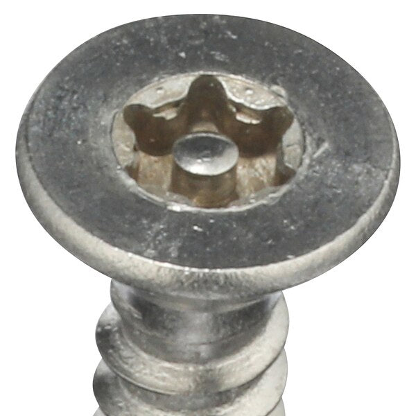 #8 x 1/2 in Torx Flat Tamper Resistant Screw, 18-8 Stainless Steel, Plain Finish, 25 PK
