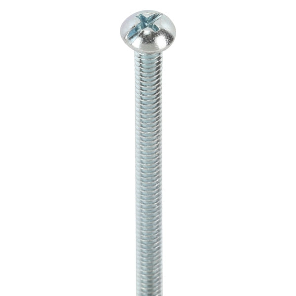 #10-24 x 3-1/2 in Combination Phillips/Slotted Round Machine Screw, Zinc Plated Steel, 100 PK