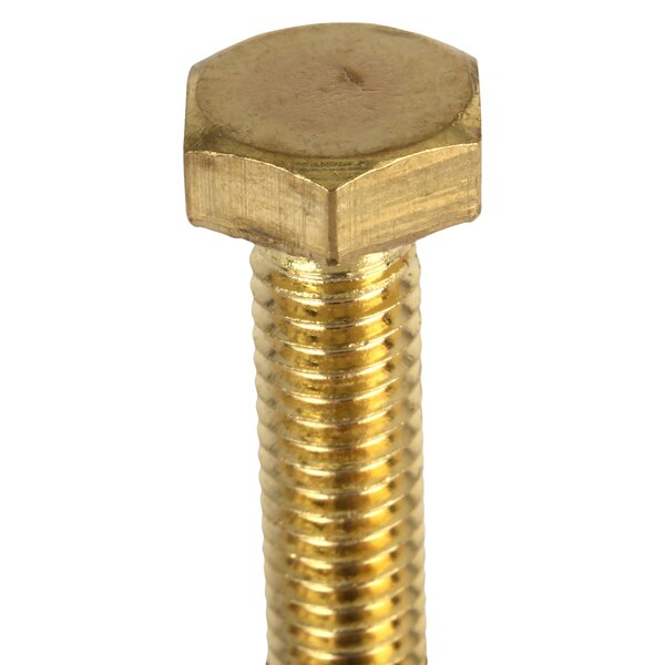 Not Graded, M6-1.00 Hex Head Cap Screw, Plain Brass, 25 mm L, 10 PK
