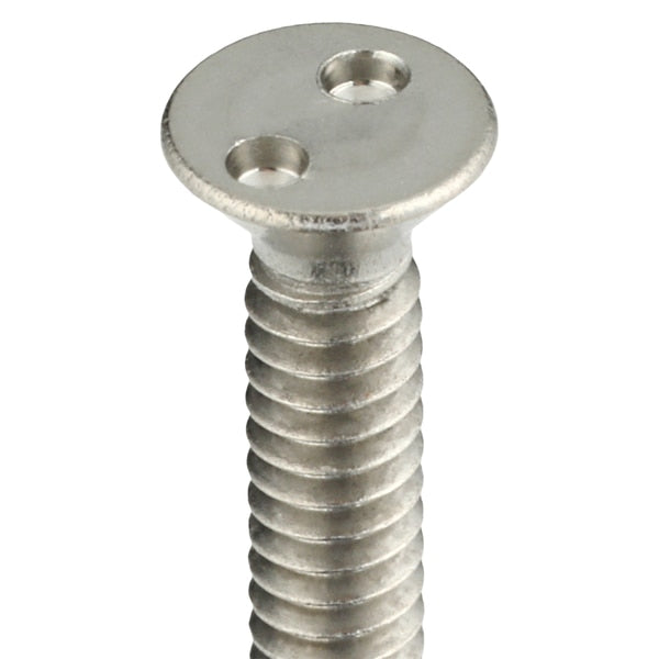 #6-32 x 2 in Spanner Flat Tamper Resistant Screw, 18-8 Stainless Steel, Plain Finish, 25 PK