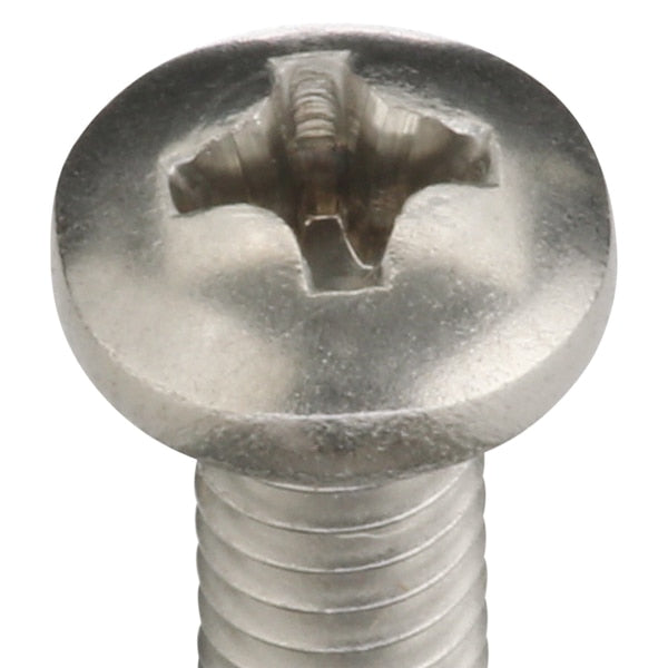 #8-32 x 1 in Phillips Pan Machine Screw, Plain 18-8 Stainless Steel, 100 PK
