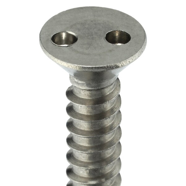 1-1/4 in Spanner Flat Tamper Resistant Screw, 18-8 Stainless Steel, Plain Finish, 25 PK