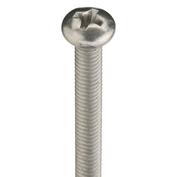#8-32 x 2-1/4 in Phillips Pan Machine Screw, Plain 18-8 Stainless Steel, 100 PK