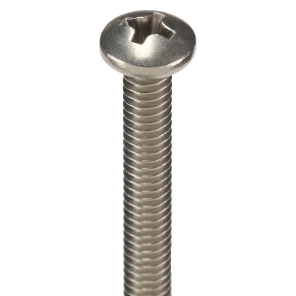 #8-32 x 2 3/4 in Phillips Pan Machine Screw, Plain 18-8 Stainless Steel, 100 PK