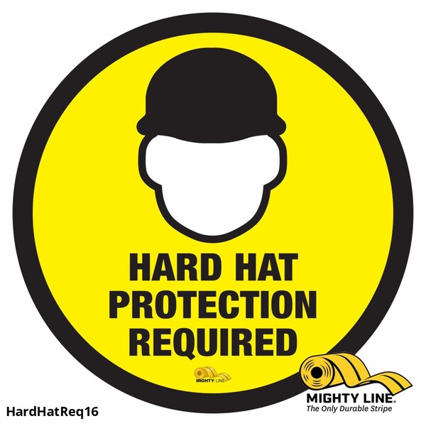 Hard Hat Required, Floor Marking Sign, 1, HARDHATREQ16