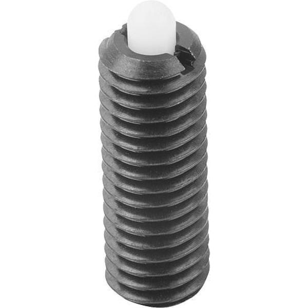 Spring Plunger Light Spring Force D=M10 L=22, Steel, Comp: Pin Pom