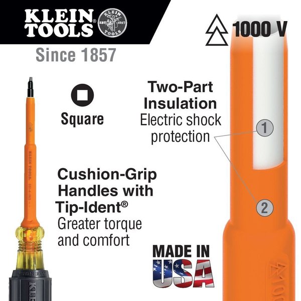 Insulated Square Screwdriver #1 Round