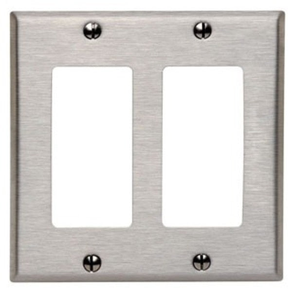 2-Gang /GFCI Device Wallplate, Std Size 302 Stainless Steel
