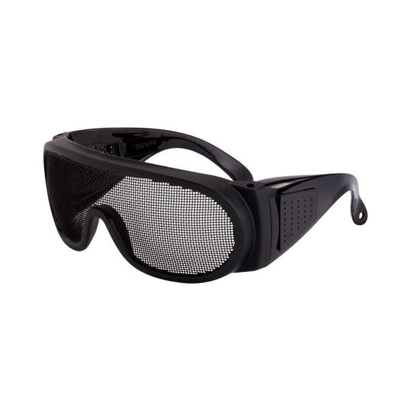 Safety Glasses, OTG Black Wire Mesh Lens, 12PK