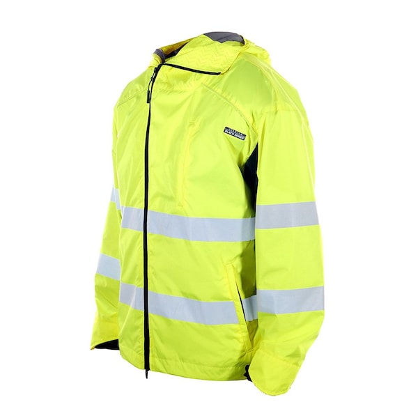 Jacket, Windbreaker, Lime, Zipper, 2XL