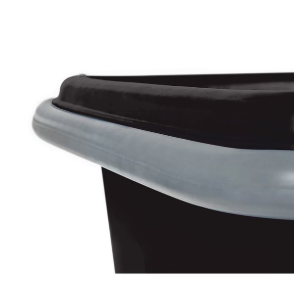 Poly Cube Truck with Air Cushion Bumper and Steel Base, 12 Bushel, Black