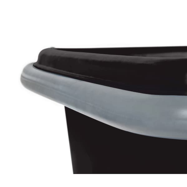 Poly Cube Truck with Air Cushion Bumper and Steel Base, 10 Bushel, Black