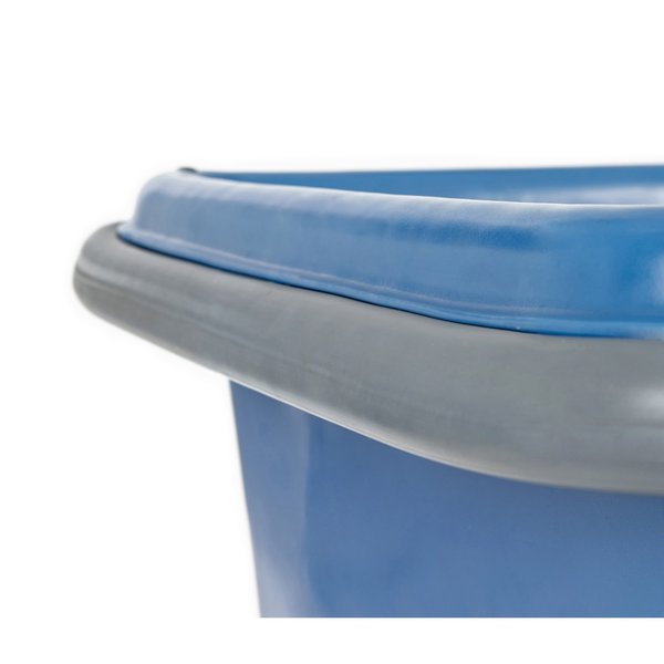 Poly Cube Truck with Air Cushion Bumper and Steel Base, 10 Bushel, Blue