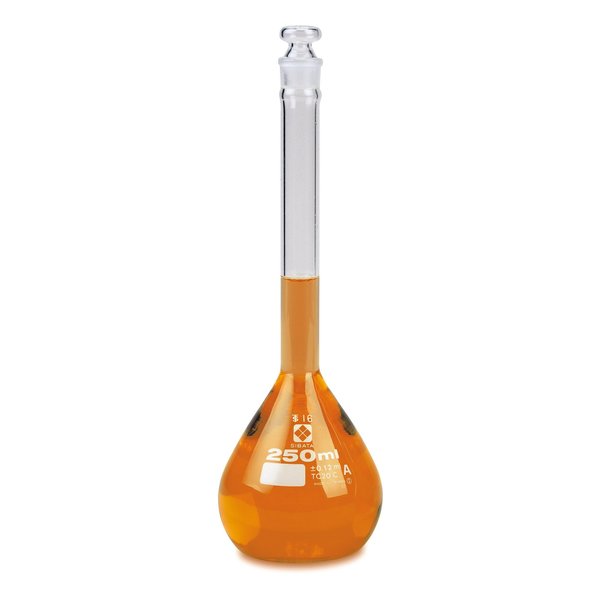 Glass Volumetric Flasks, w/Tapered, PK 6