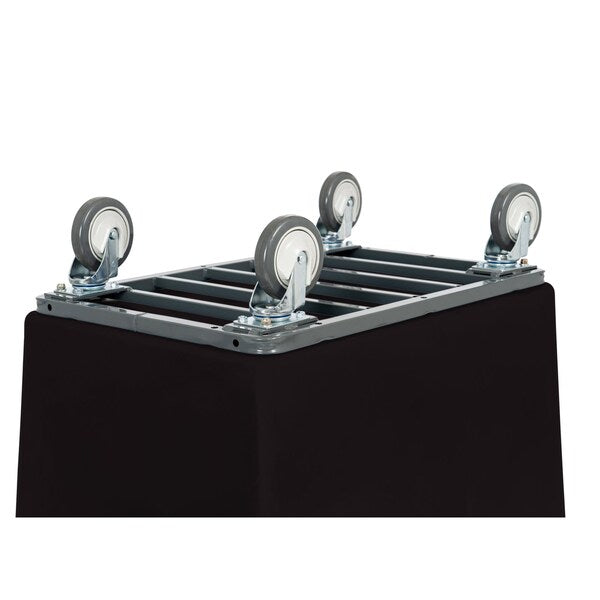 Poly Cube Truck with Air Cushion Bumper and Steel Base, 6 Bushel, Black