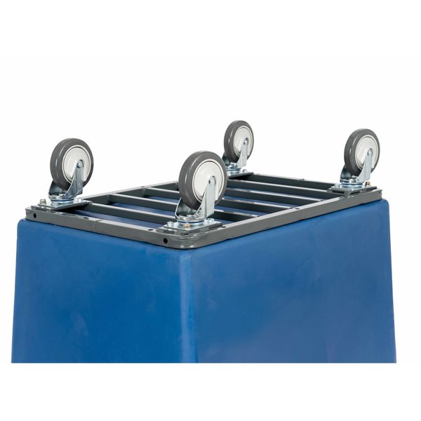 Poly Cube Truck with Air Cushion Bumper and Steel Base, 14 Bushel, Blue