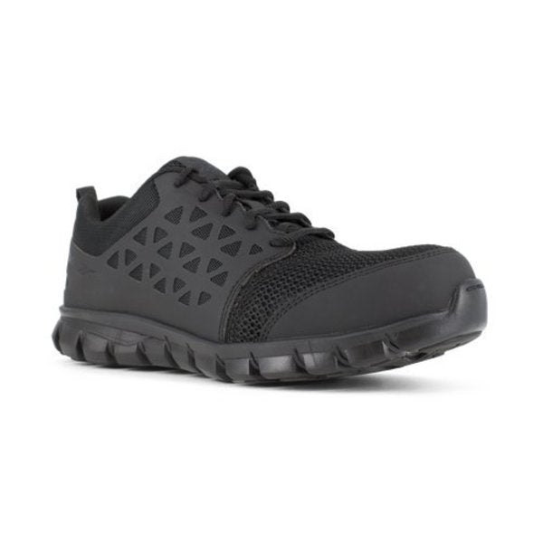 Safety Shoe, 7-1/2, M, Black, Composite, PR