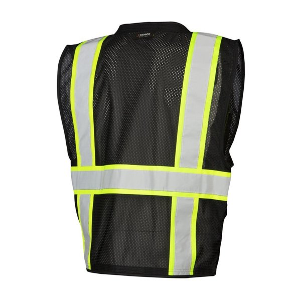 Safety Vest, Black, Polyester Mesh, 2XL/3XL