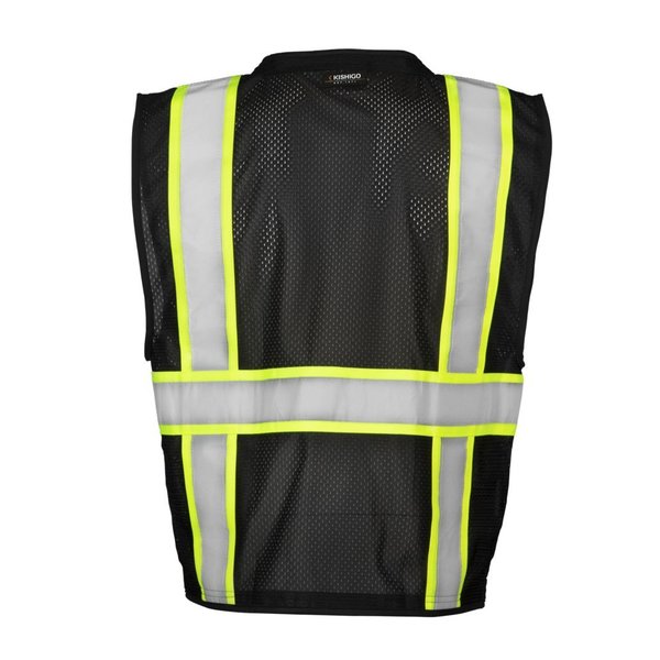 Safety Vest, Black, Polyester Mesh, S/M