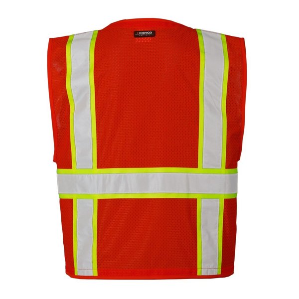 Hi-Viz Vest, Multi-Pocket, Red, 4XL-5XL