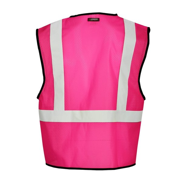 Hi-Viz Vest, Multi-Pocket, Pink, 2XL-3XL