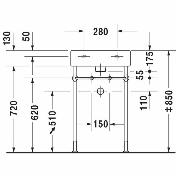 Metal Console Vero for Washbasin 045450